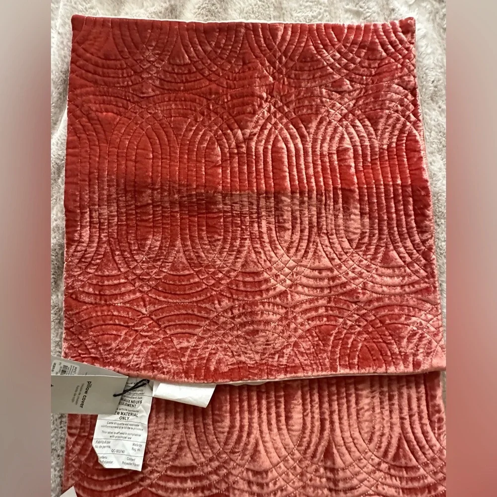 West Elm Blush Velvet Pillow Covers NWT